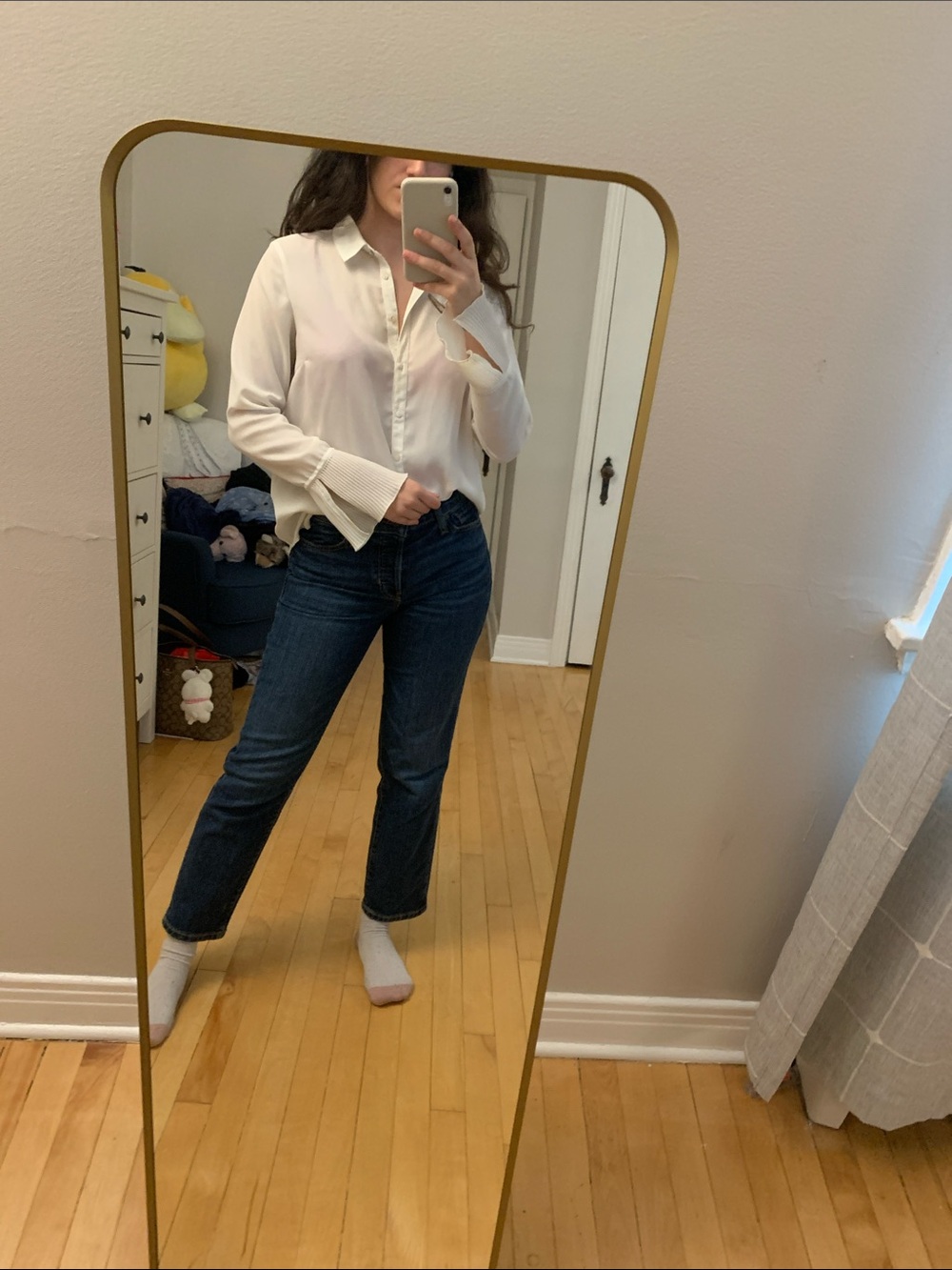 Only White Blouse with Bell Sleeves